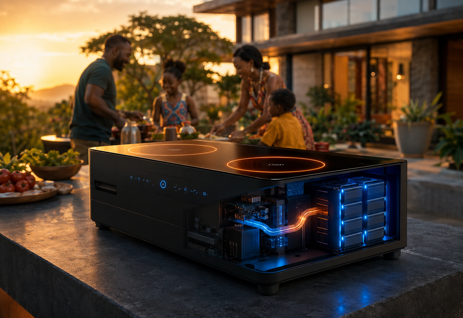 Plaque de cuisson autonome TOUAWEN dans son environnement d'utilisation