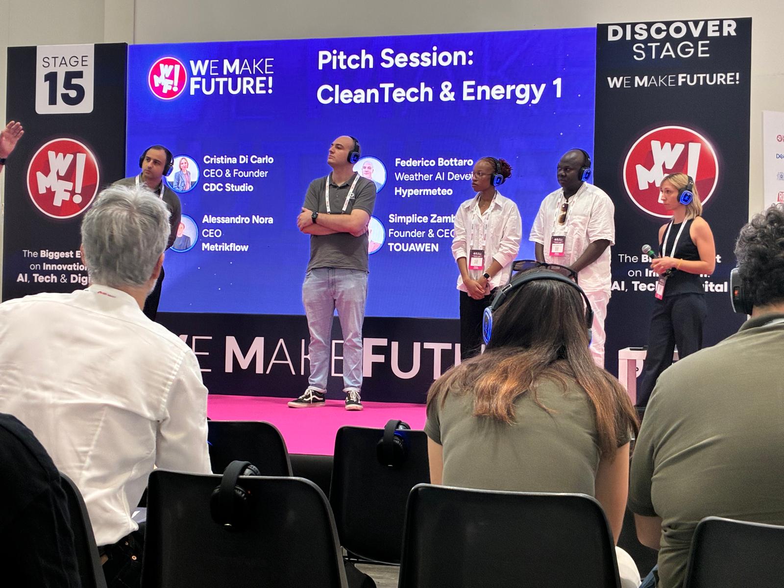 Simplice ZAMBO-BEDOS representing TOUAWEN at the WMF 2026 CleanTech and Energy Pitch Session in Bologna